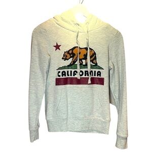 California Women’s Sherpa Lined Hoodie Sweatshirt Size Small Bear Flag